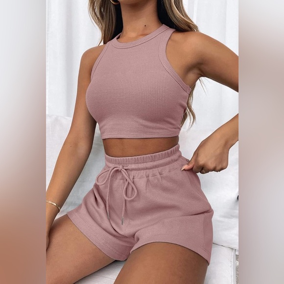 NWT Women’s Tank and Short Matching Set, Waffle Design - Picture 5 of 5